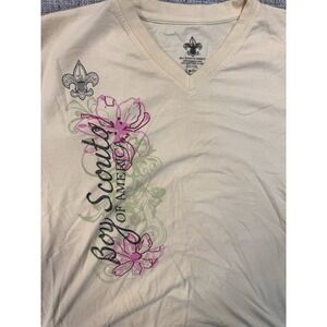 Boy Scouts Of America Graphic Print‎ Shirt Floral  Xxl Chest 23 In Length 26 In